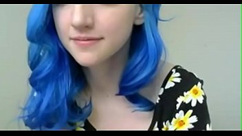 Blue hair big boobs