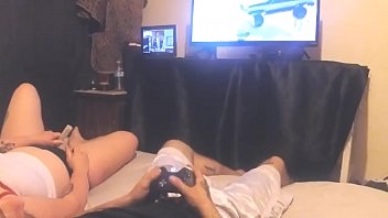 Porn Playing Video Game While Friend Hardfucked