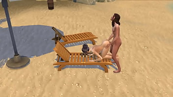 Sex on the beach anal threesome